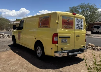 Carpet cleaning van rear view